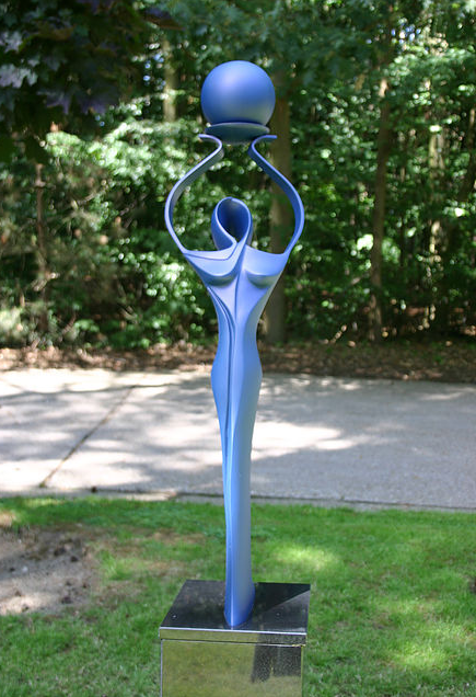 Blue Resin Figurative Sculpture