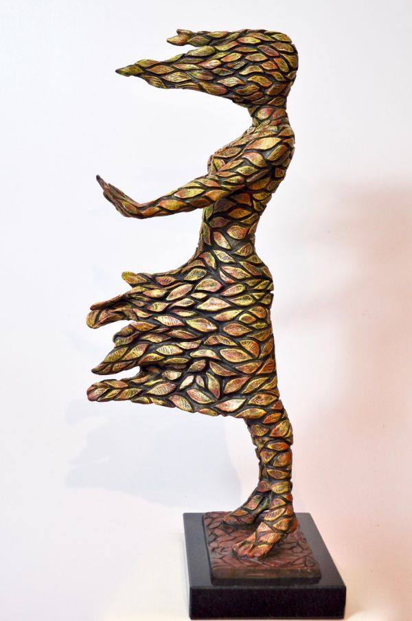 Bronze Windswept Girl Sculpture