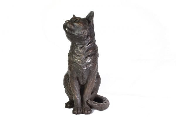 ‘Sitting Cat sculpture, by Tanya Russell ARBS’ by Tanya Russell