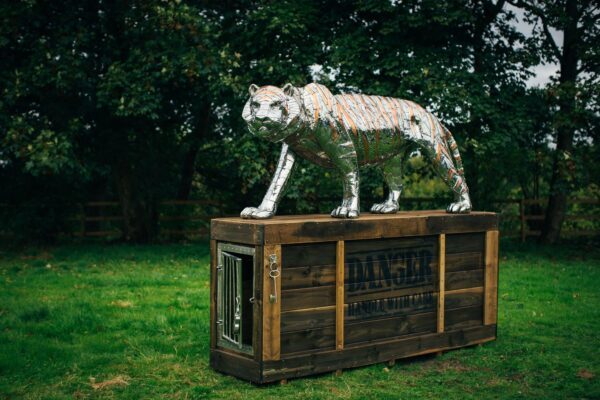 'TIGER ON CRATE'