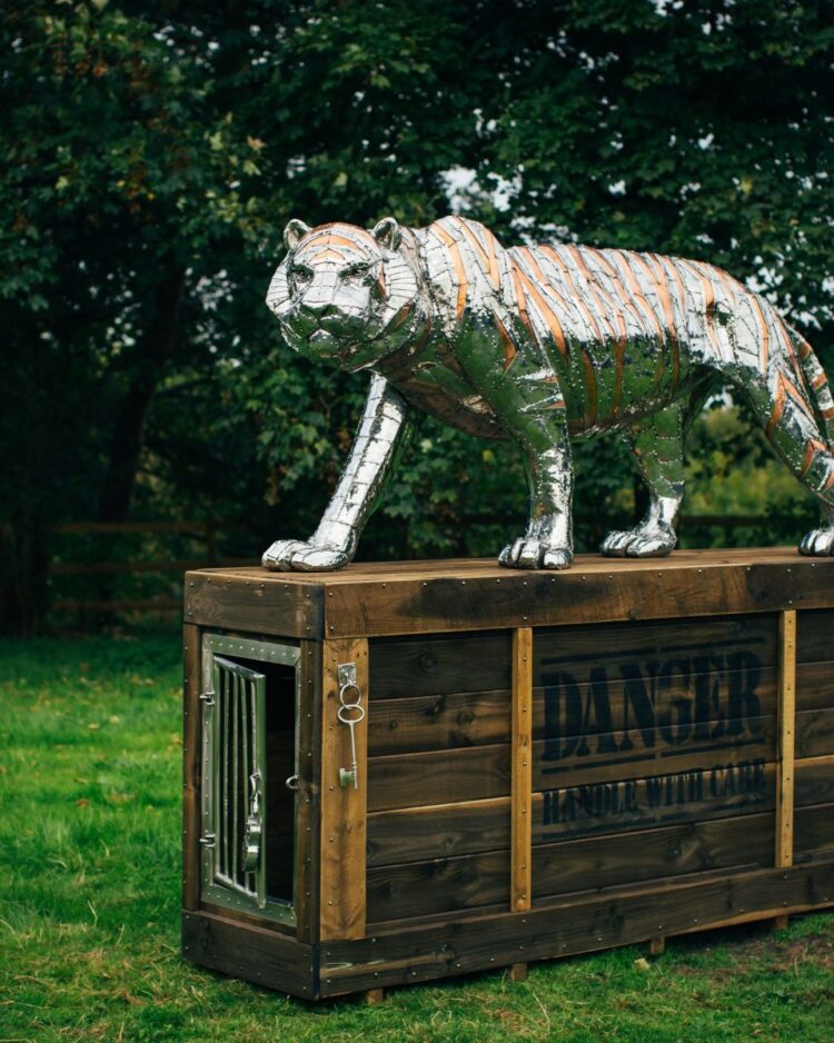 'TIGER ON CRATE'