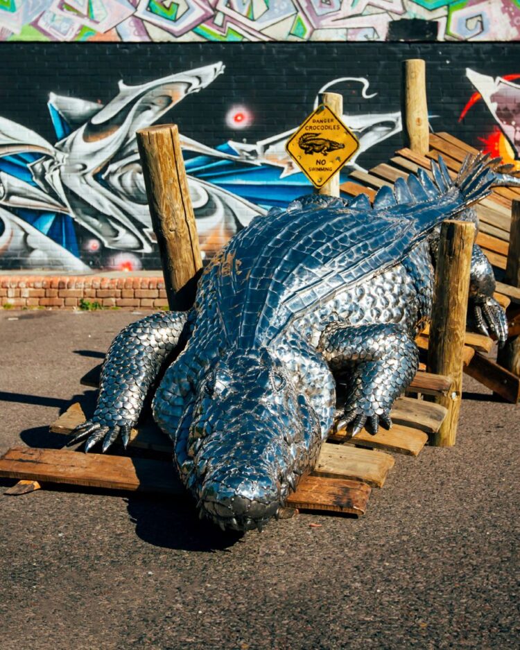 'CROCODILE ON A PONTOON'